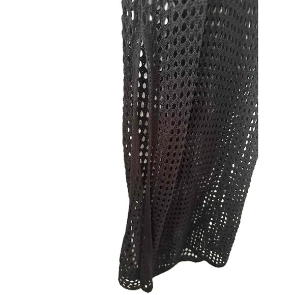 NWT Shade And Shore Dress Womens Size XL Black Sleeveless Mesh V Neck Swim Cover - Picture 9 of 10
